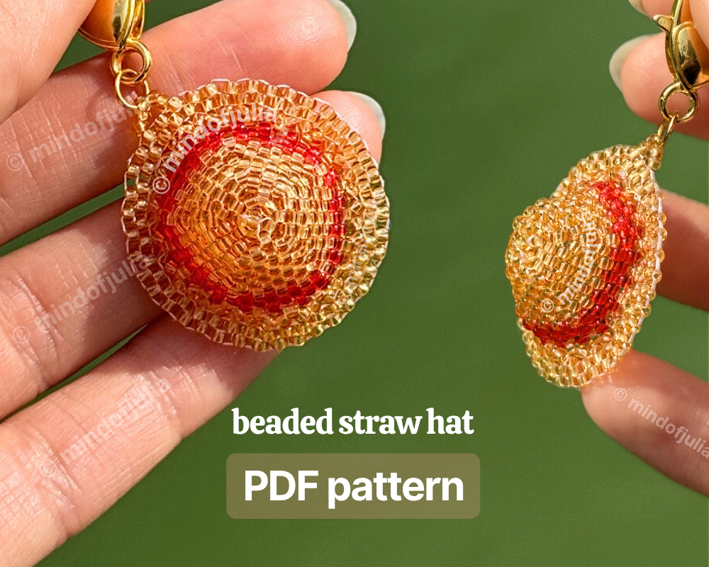 👒 3D Beaded Straw Hat PDF Pattern