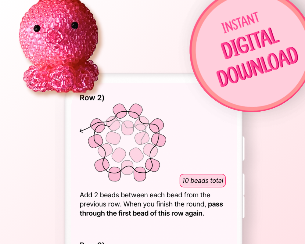 🐙 3D Beaded Octopus PDF Pattern