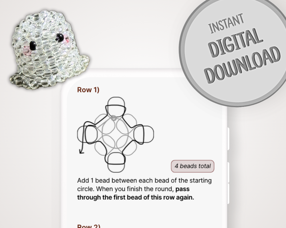 👻 3D Beaded Ghost PDF Pattern