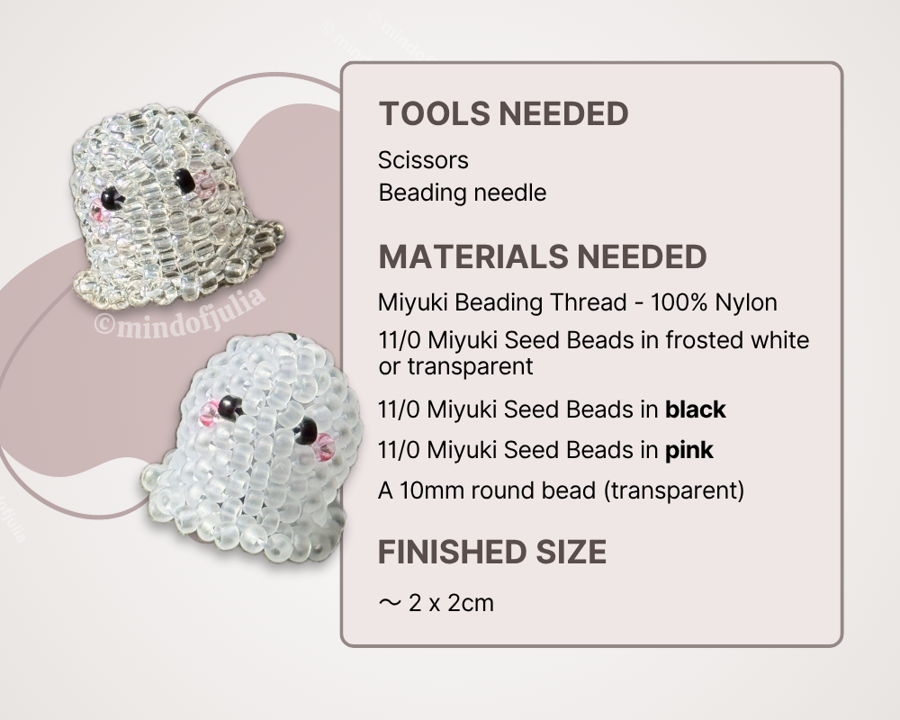 👻 3D Beaded Ghost PDF Pattern