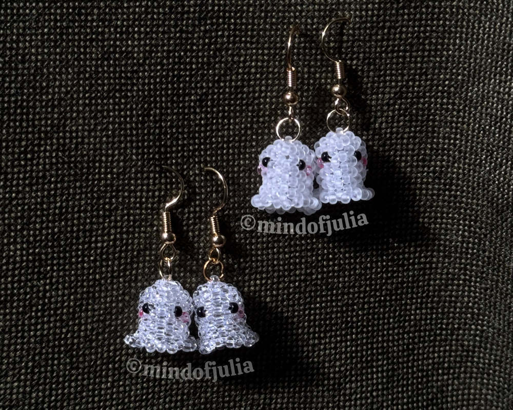 Mini Beaded Ghost Earrings PDF Pattern