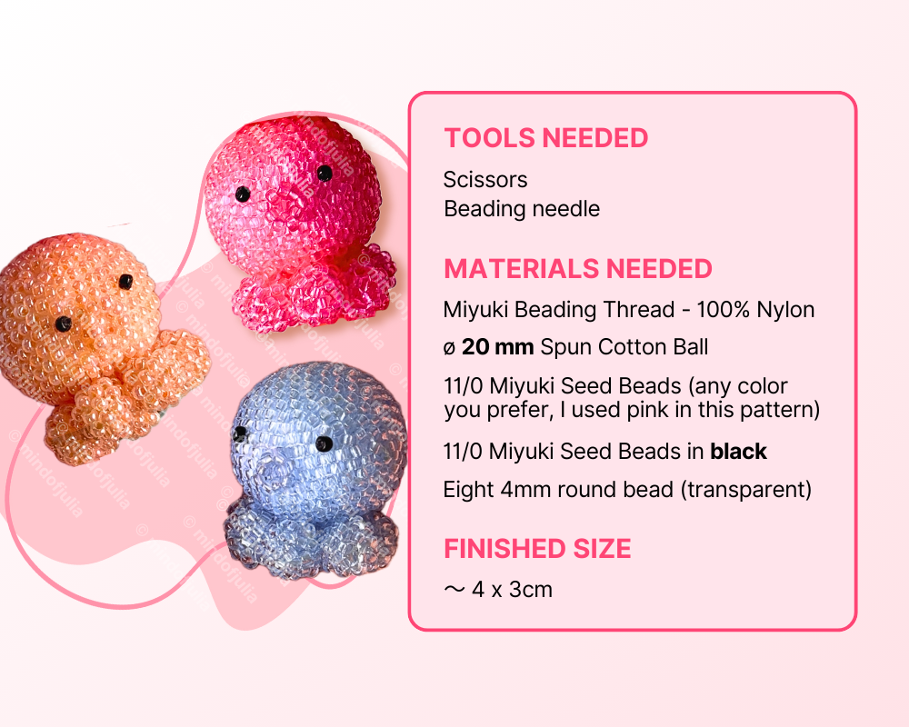 🐙 3D Beaded Octopus PDF Pattern
