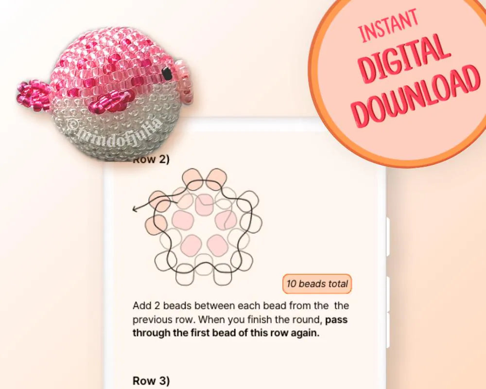 🐡 3D Beaded Puffer Fish PDF Pattern