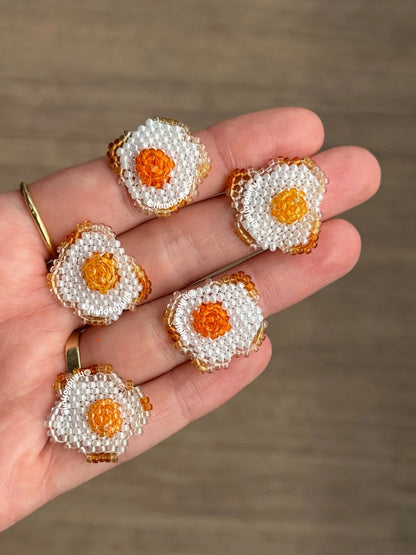 🍳 3D Beaded Fried Egg PDF Pattern