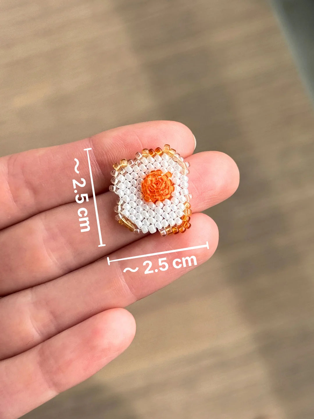 🍳 3D Beaded Fried Egg PDF Pattern