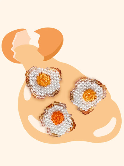 🍳 3D Beaded Fried Egg PDF Pattern