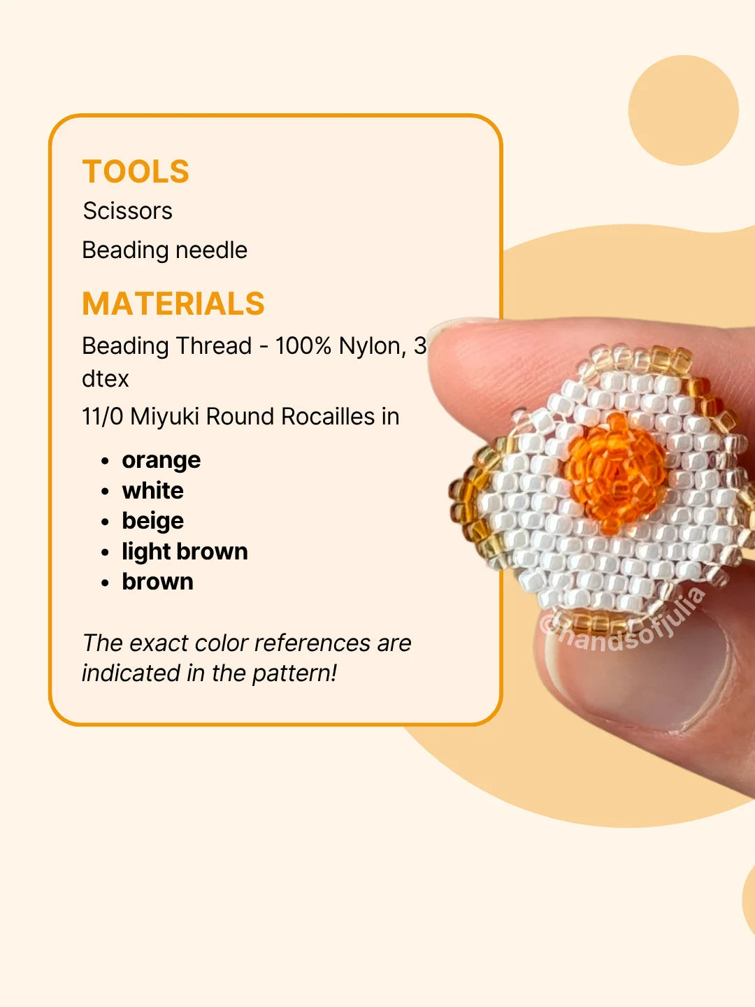 🍳 3D Beaded Fried Egg PDF Pattern