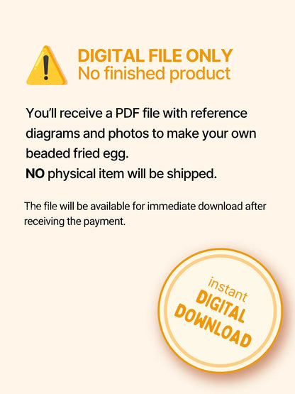 🍳 3D Beaded Fried Egg PDF Pattern