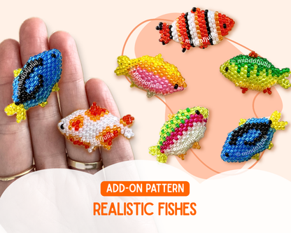 🌈  Realistic Fish Add-On Pattern | Color Variations for 3D Beaded Fish Pattern (SUPPLEMENT ONLY)