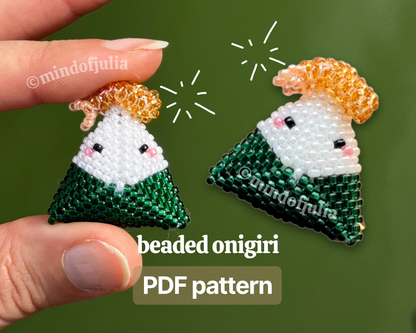 🍤 3D Beaded Shrimp Onigiri PDF Pattern