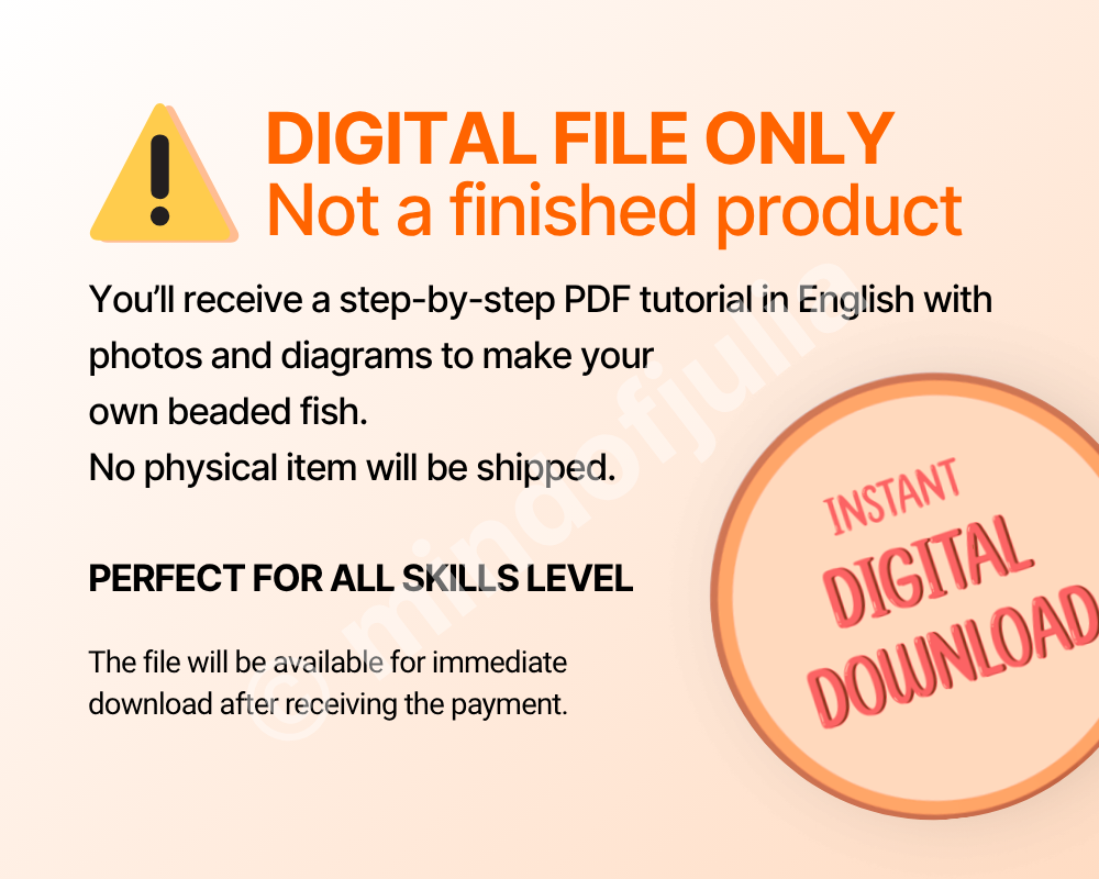 🐟 3D Beaded Fish Digital PDF Pattern