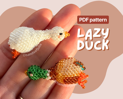 🦆 3D Beaded Lazy Duck PDF Pattern