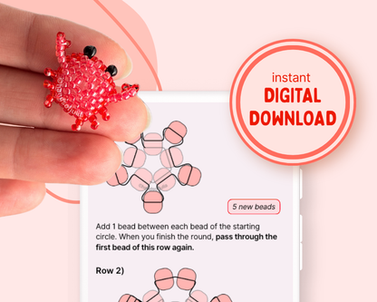 🦀 3D Beaded Crab PDF Pattern