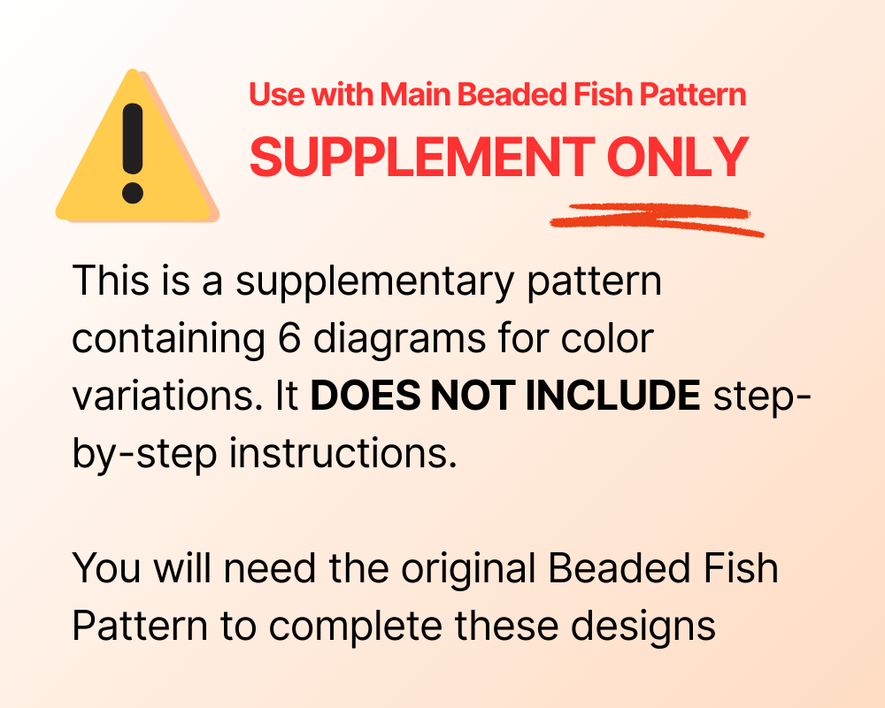 🌈  Realistic Fish Add-On Pattern | Color Variations for 3D Beaded Fish Pattern (SUPPLEMENT ONLY)