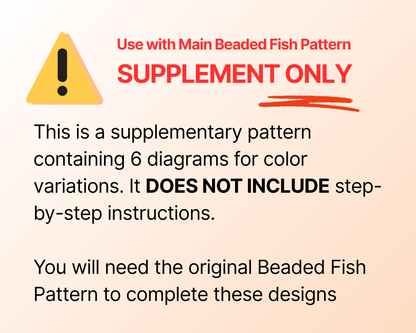 🌈  Realistic Fish Add-On Pattern | Color Variations for 3D Beaded Fish Pattern (SUPPLEMENT ONLY)