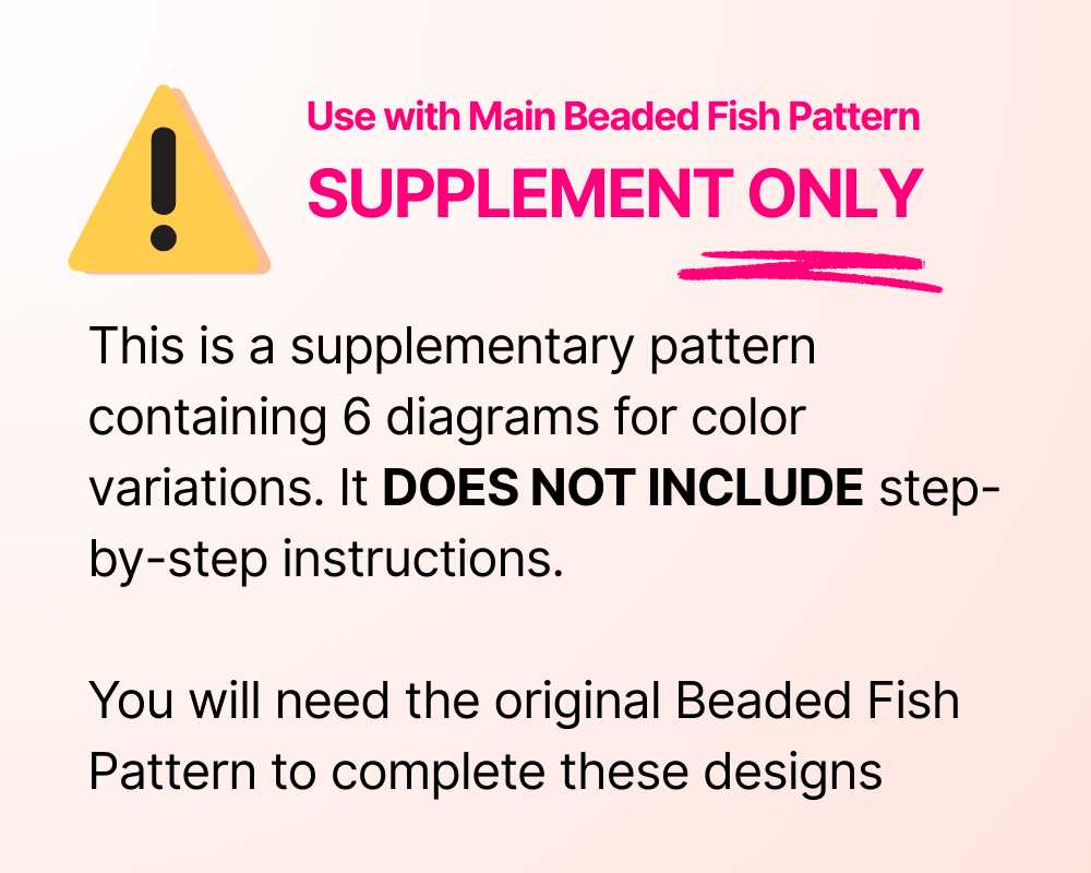 💖  Fantasy Fish Add-On Pattern | Color Variations for 3D Beaded Fish Pattern (SUPPLEMENT ONLY)