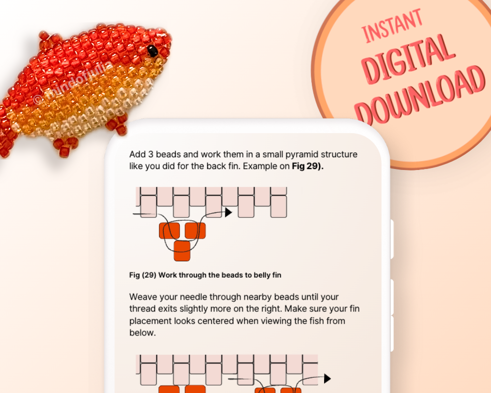 🐟 3D Beaded Fish Digital PDF Pattern