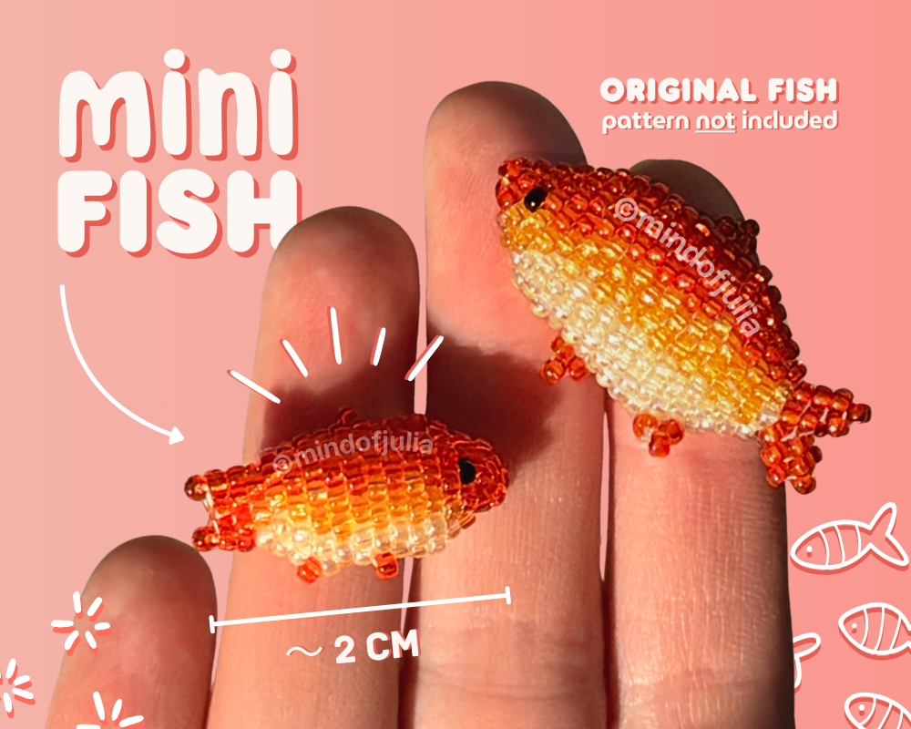 🐠 Miniature 3D Beaded Fish - Digital PDF Pattern
