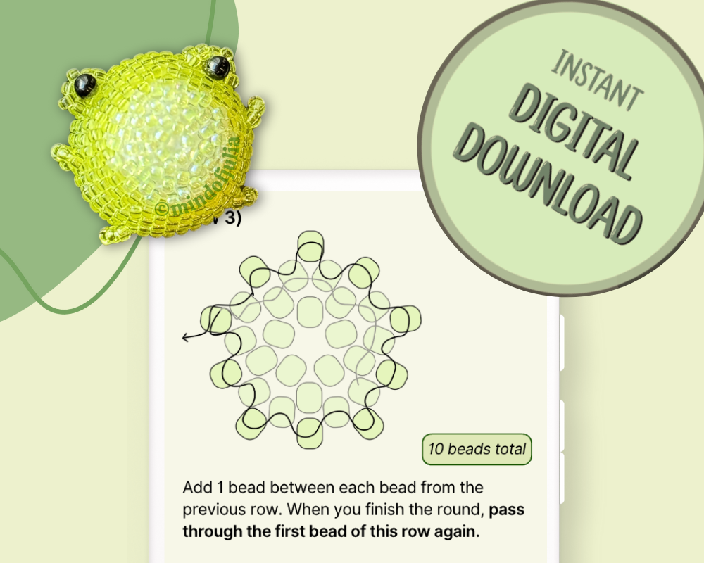 🐸 3D Beaded Frog PDF Pattern – Mindofjulia