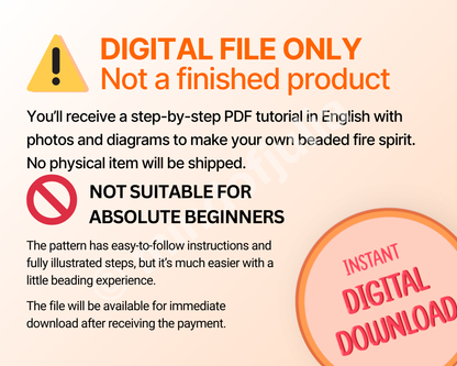 🔥 3D Beaded Fire Spirit PDF Pattern