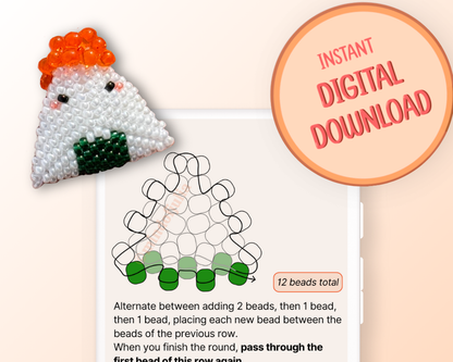 🍙 3D Beaded Onigiri PDF Pattern