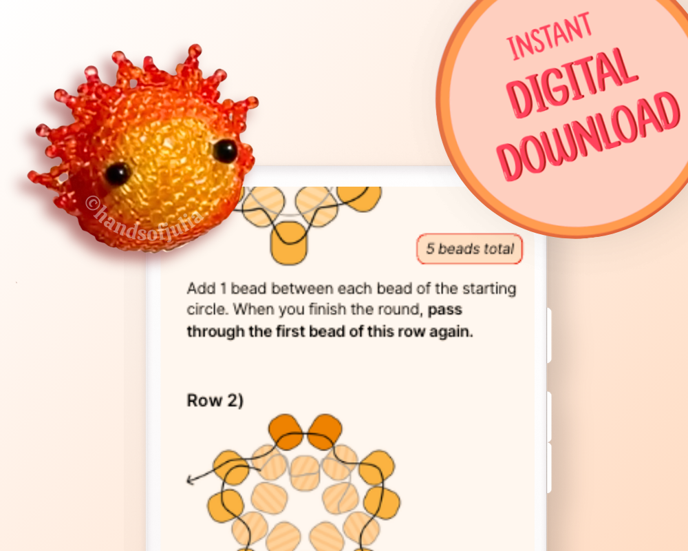 🔥 3D Beaded Fire Spirit PDF Pattern