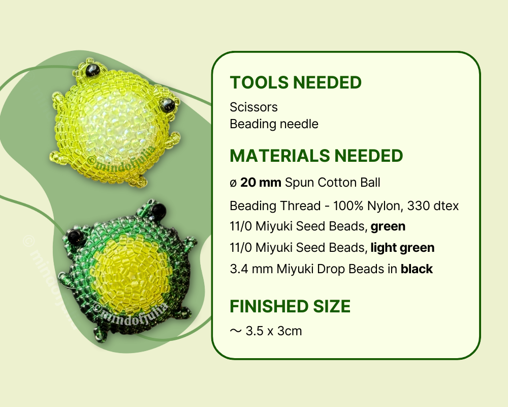 🐸 3D Beaded Frog PDF Pattern – Mindofjulia