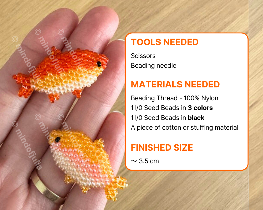 🐟 3D Beaded Fish Digital PDF Pattern – Mindofjulia