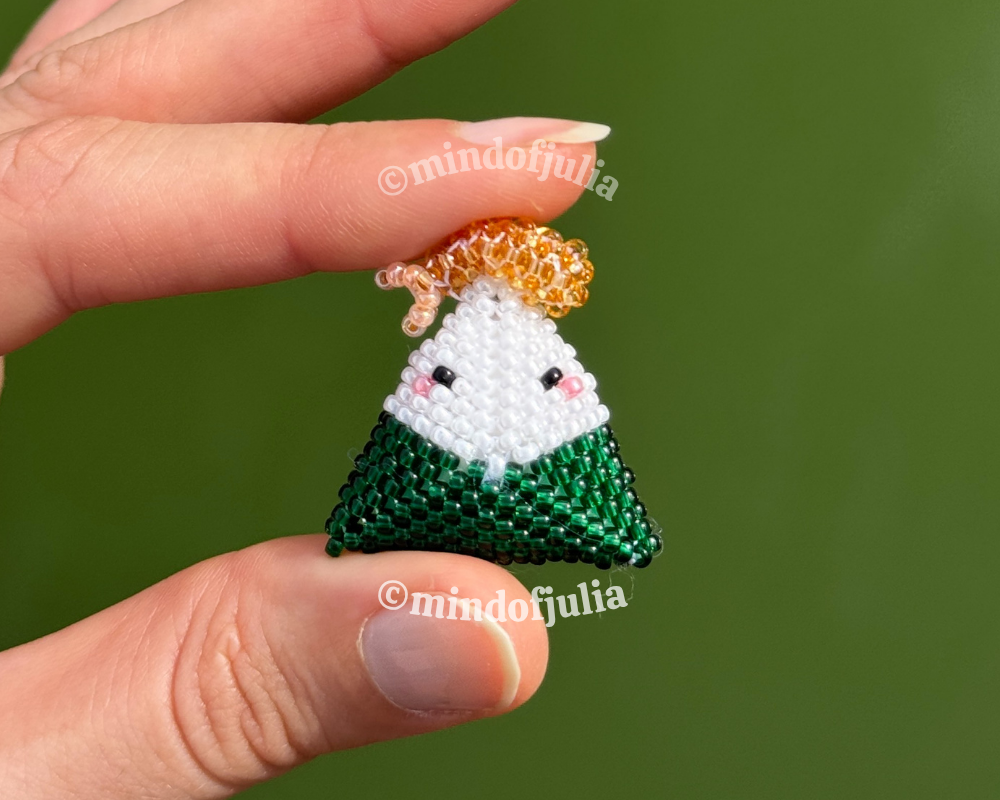 🍤 3D Beaded Shrimp Onigiri PDF Pattern