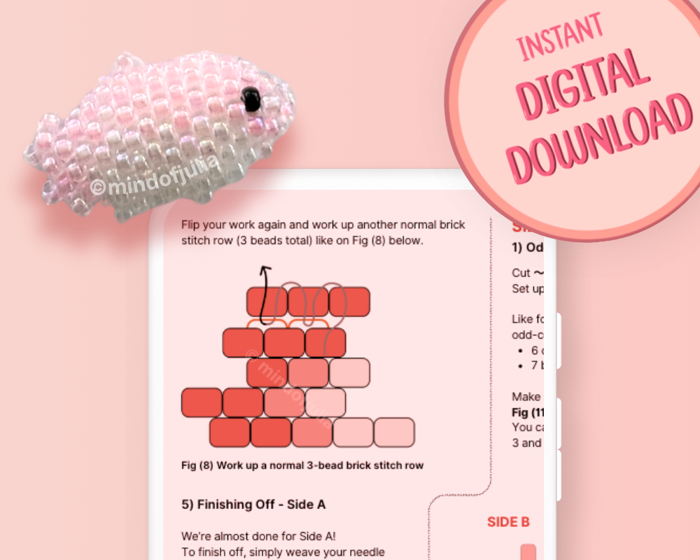 🐠 Miniature 3D Beaded Fish - Digital PDF Pattern