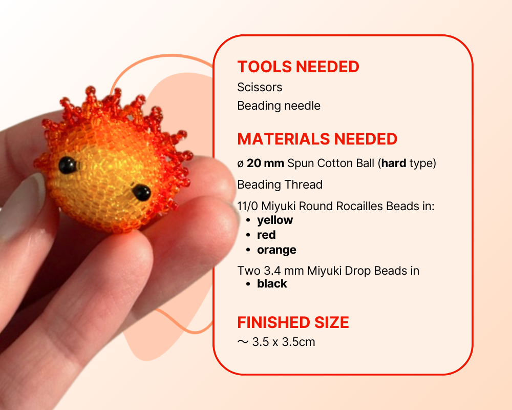 🔥 3D Beaded Fire Spirit PDF Pattern