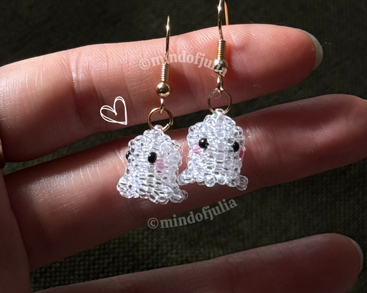 Mini Beaded Ghost Earrings PDF Pattern