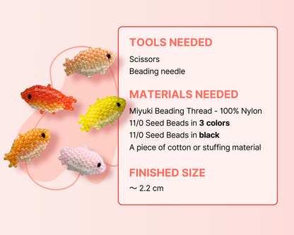 🐠 Miniature 3D Beaded Fish - Digital PDF Pattern
