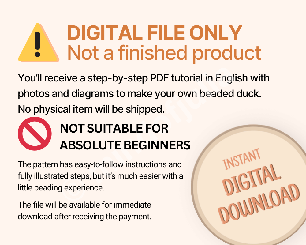 🦆 3D Beaded Lazy Duck PDF Pattern