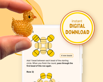 🐤 3D Beaded Rubber Duck PDF Pattern
