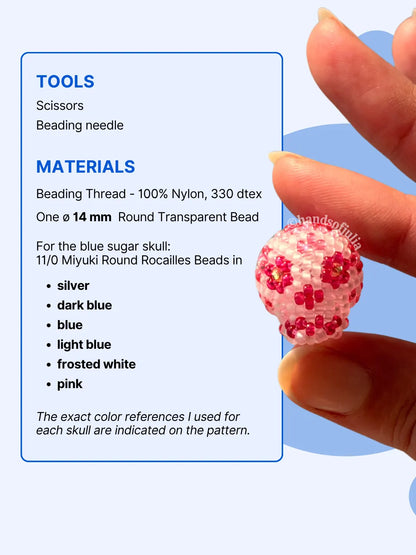 💀 3D Beaded Sugar Skull PDF Pattern