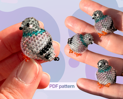 🐦 3D Beaded Pigeon PDF Pattern