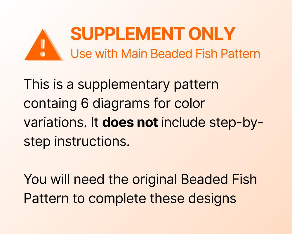 🐠 Add-On Beading Pattern | Color Variations Diagrams for 3D Beaded Fish Pattern