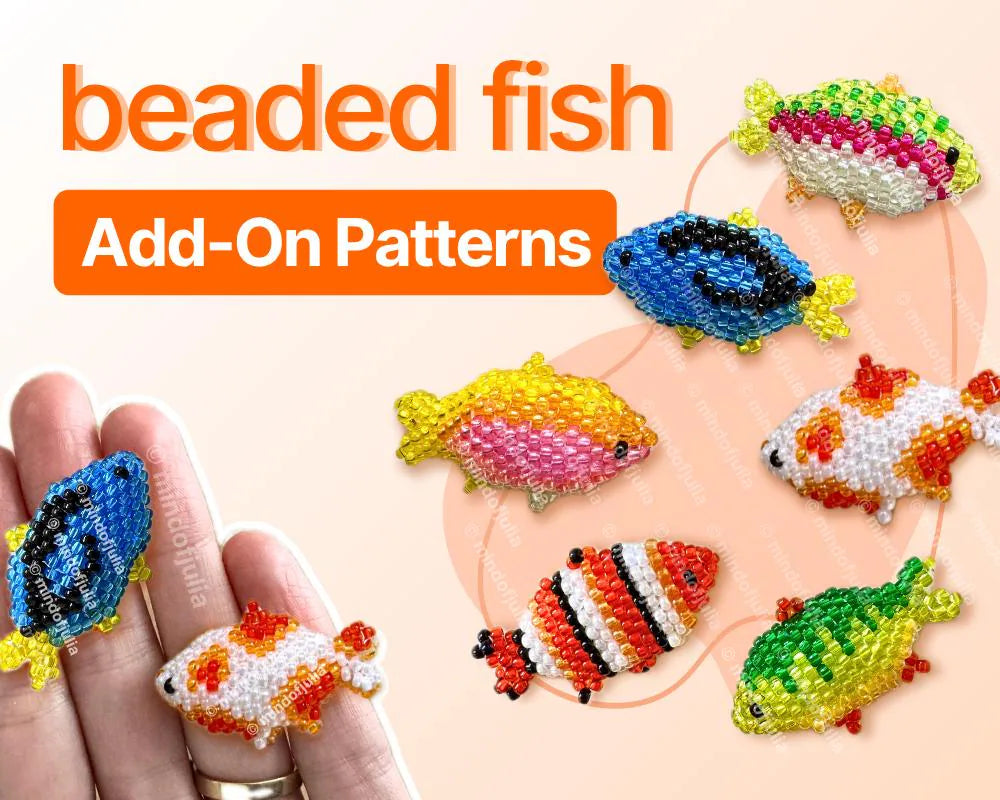 🐠 Add-On Beading Pattern | Color Variations Diagrams for 3D Beaded Fish Pattern