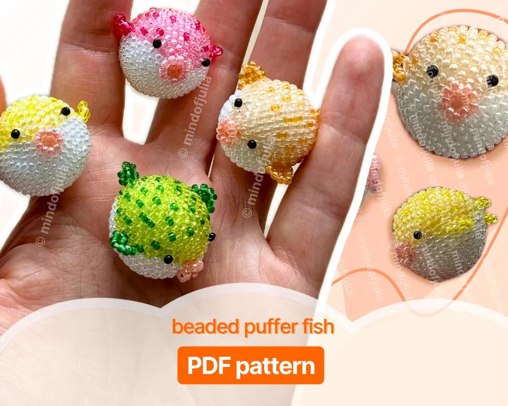 🐡 3D Beaded Puffer Fish PDF Pattern