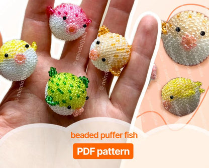 🐡 3D Beaded Puffer Fish PDF Pattern