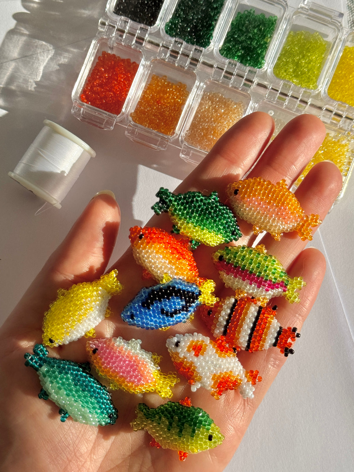 🌈 Realistic Fish Add-On Pattern | Color Variations for 3D Beaded Fish ...