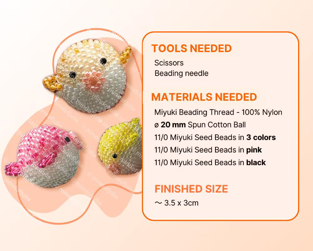 🐡 3D Beaded Puffer Fish PDF Pattern