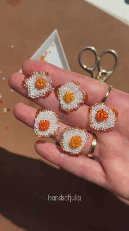 🍳 3D Beaded Fried Egg PDF Pattern